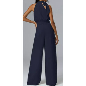 AW BRIDAL SZ 4 dark navy blue halter Rosalie wide leg jumpsuit NEW B80